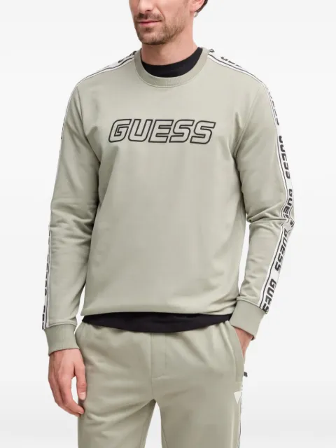 GUESS USA logo-print side-stripe sweater