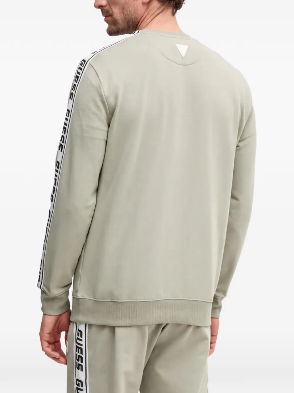 GUESS USA Trui met zijstreep en logoprint Groen