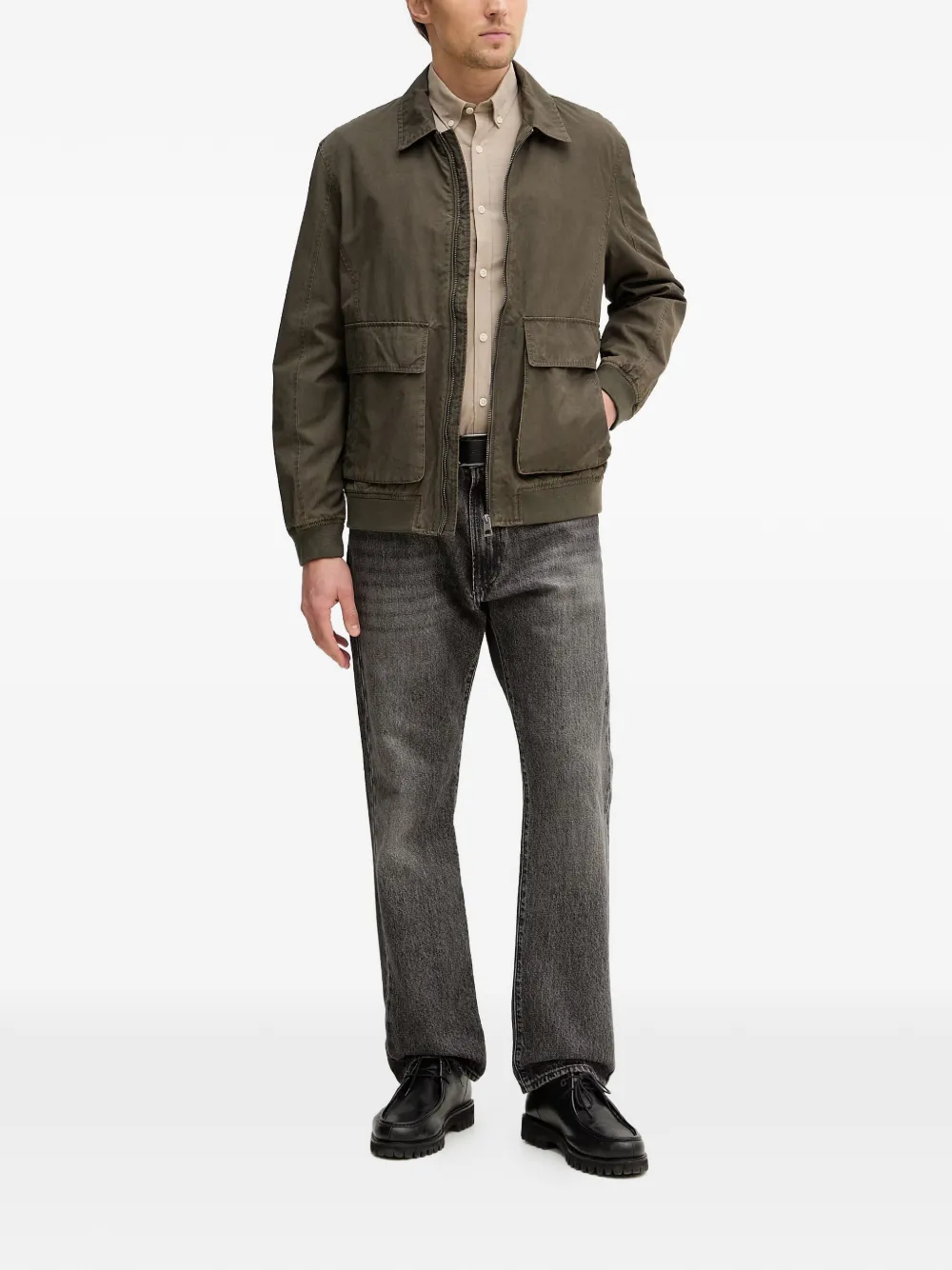 GUESS USA flap-pocket zip-up jacket Groen