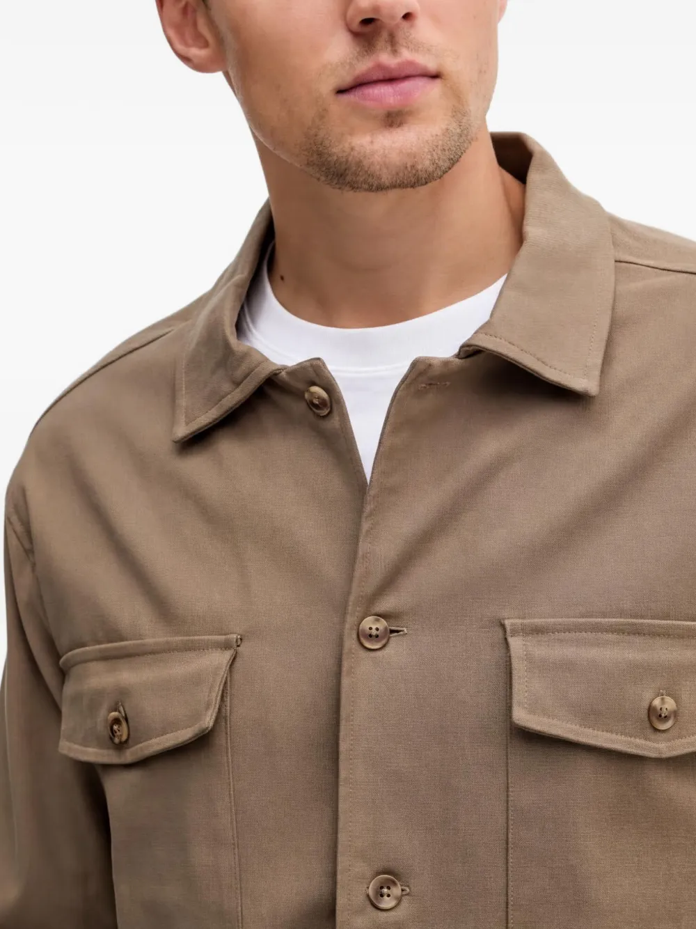 GUESS USA Overhemd met opgestikte zak Beige