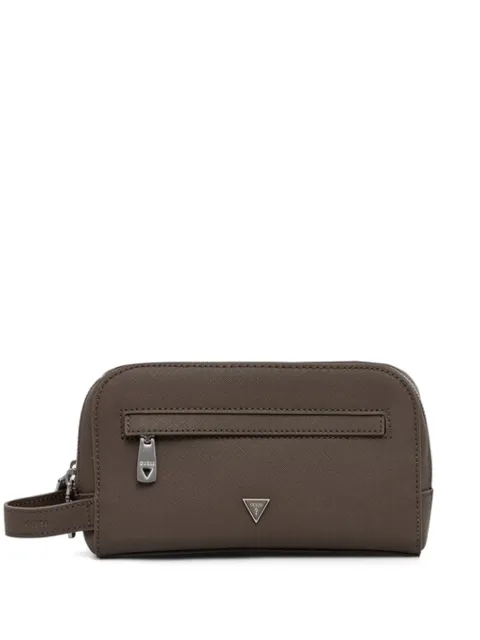 GUESS USA small Milano double-zip logo wash bag