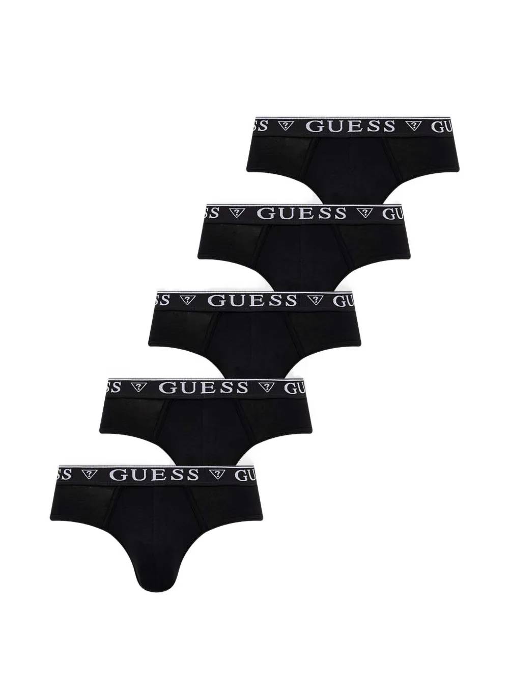 GUESS USA logo-waistband briefs (set of five) - Nero