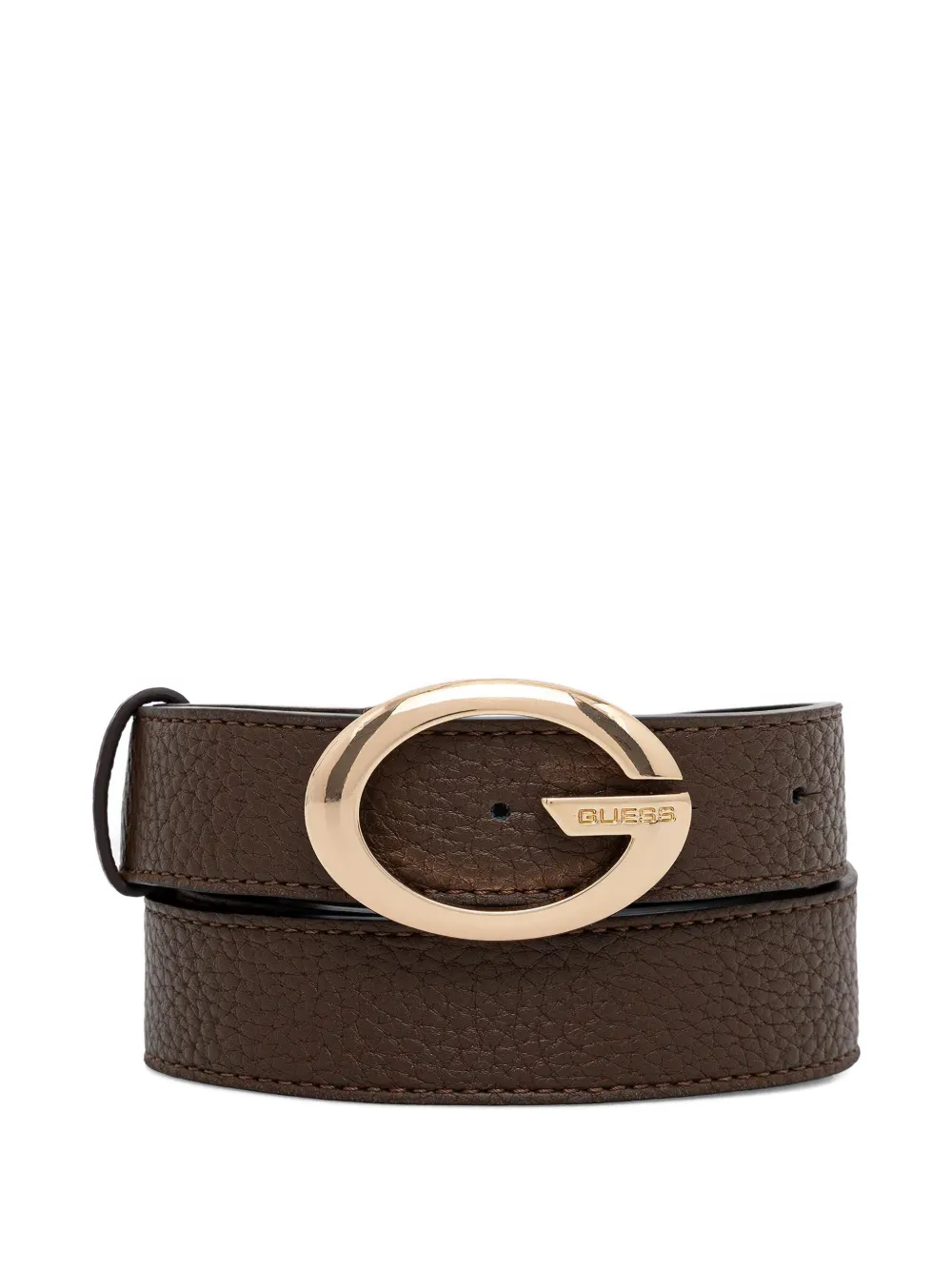 GUESS USA logo-buckle leather belt - Marrone