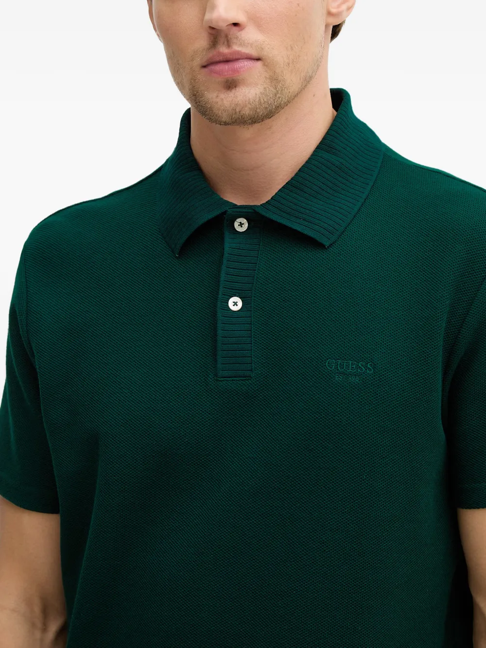 GUESS USA Poloshirt met geborduurd logo Groen