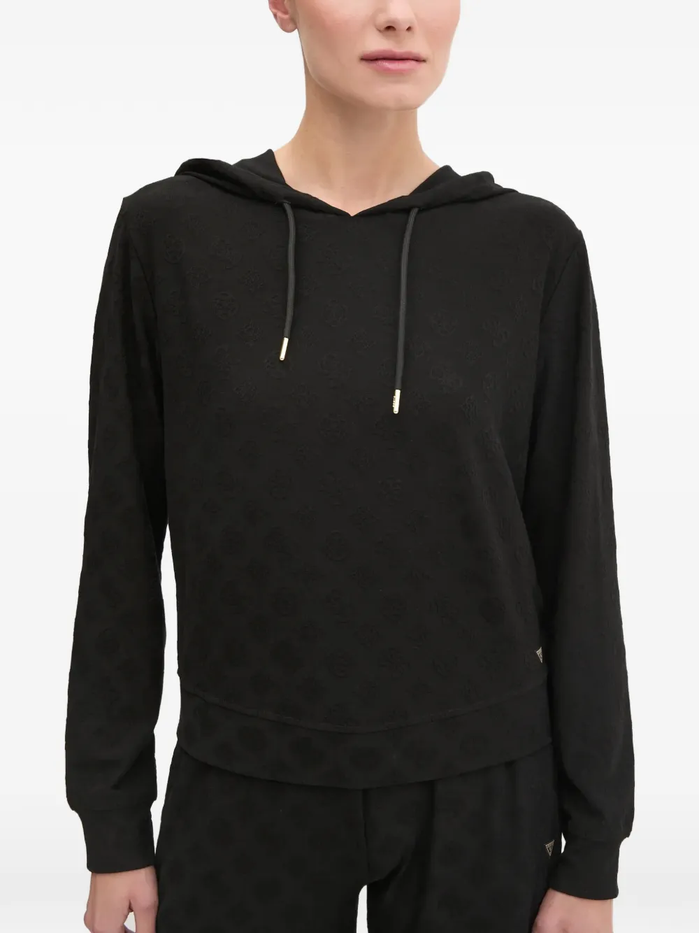 GUESS USA hooded patterned top - Nero