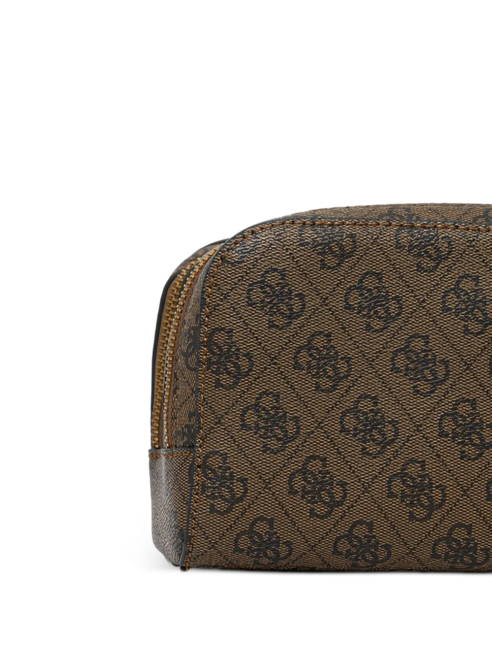 GUESS USA Milano toilettas met 4G-logo en rits Bruin
