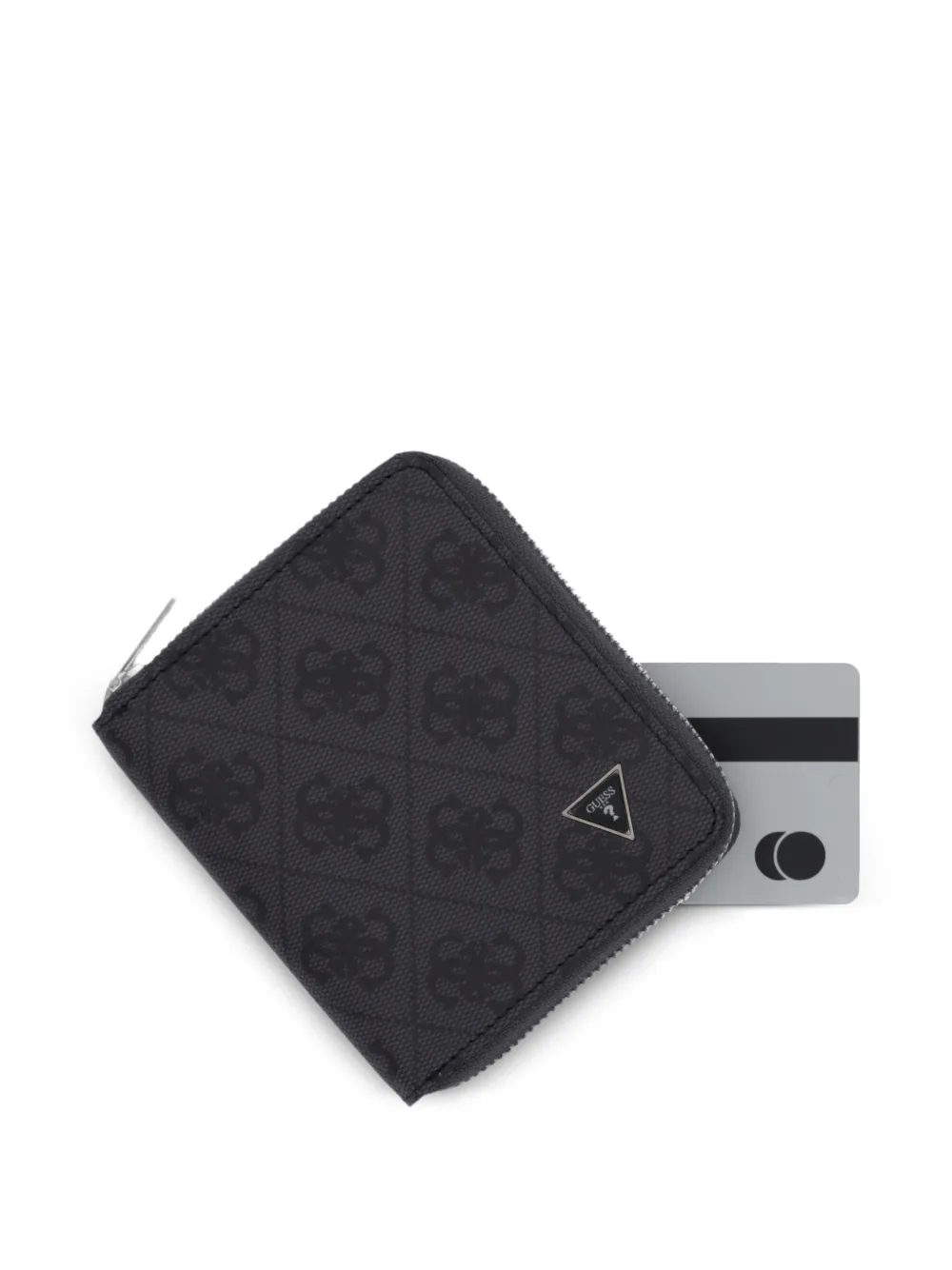 GUESS USA Portemonnee met monogramprint en logoplakkaat Grijs