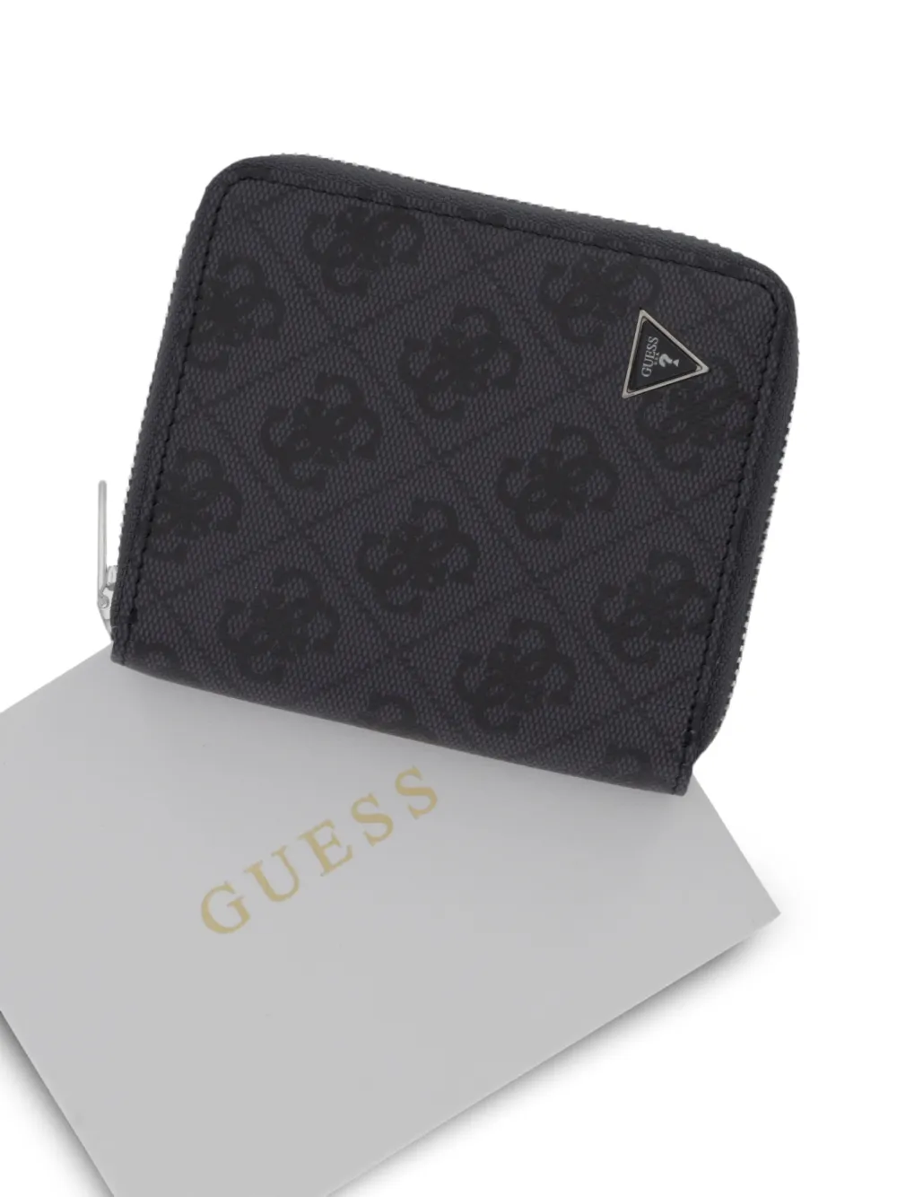 GUESS USA Portemonnee met monogramprint en logoplakkaat Grijs