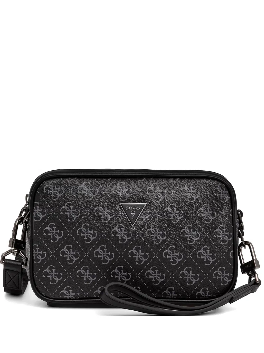 GUESS USA Milano monogram-print quilted messengerbag - Black
