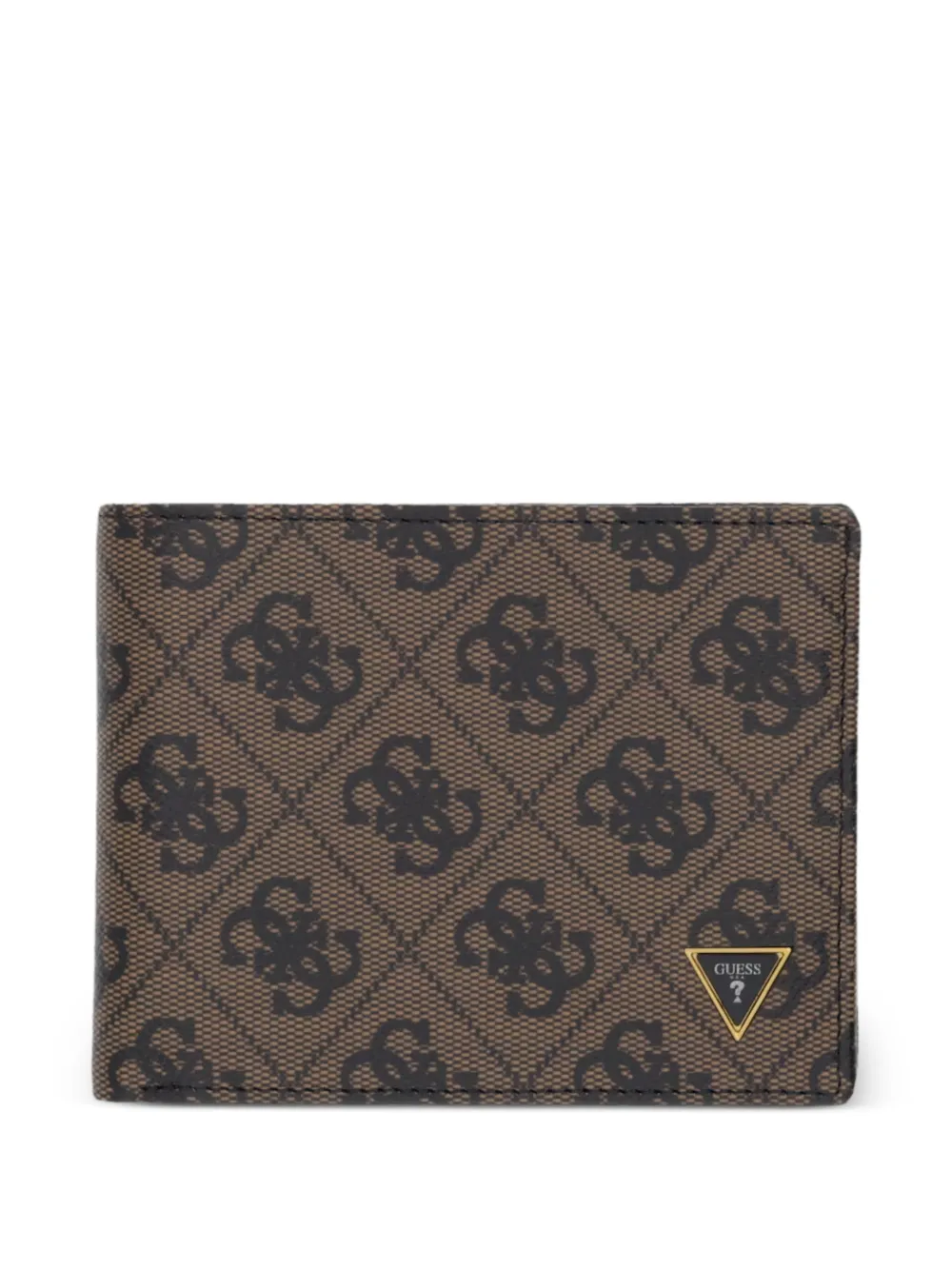 GUESS USA Milano monogram-print logo-plaque wallet - Marrone