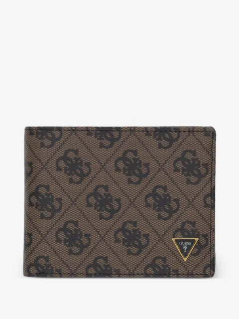 GUESS USA cartera Milano con placa del logo y monograma estampado