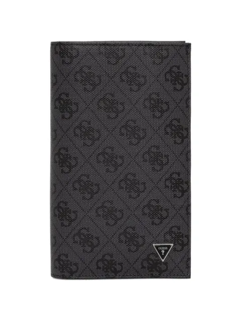GUESS USA monogram-pattern logo-plaque leather passport holder