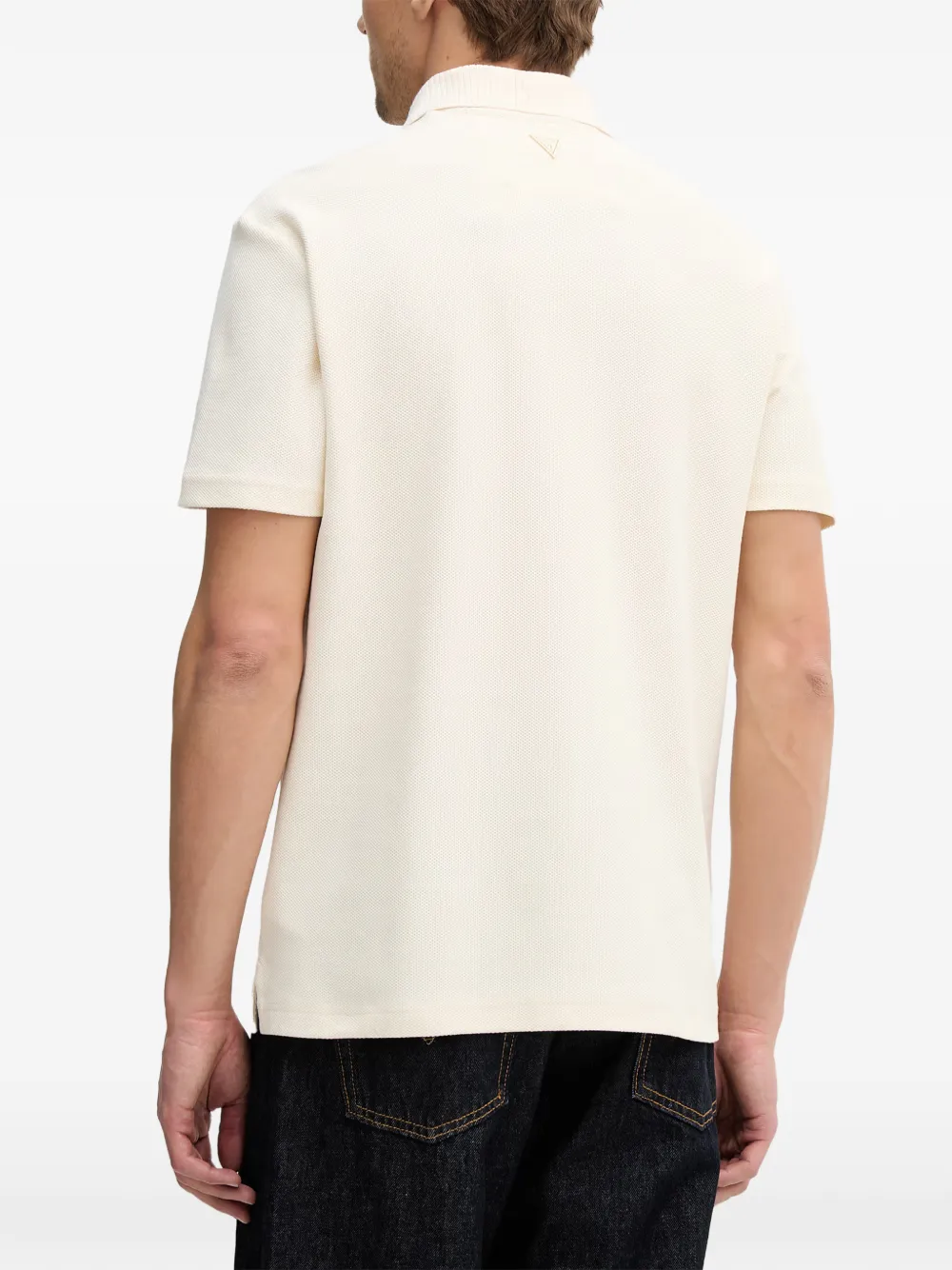 GUESS USA Poloshirt met geribbelde afwerking Beige