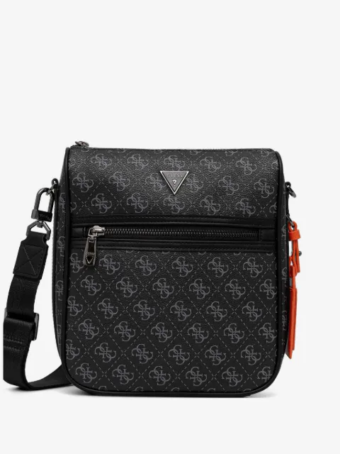 GUESS USA monogram-print logo-plaque messenger bag