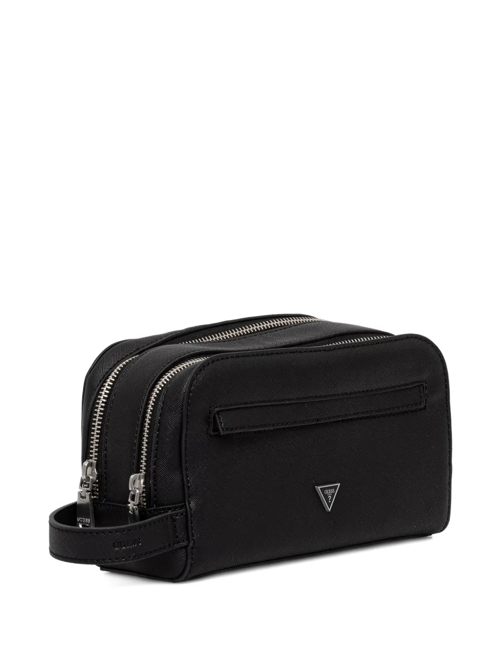 GUESS USA Zilverkleurige toilettas met logo Zwart