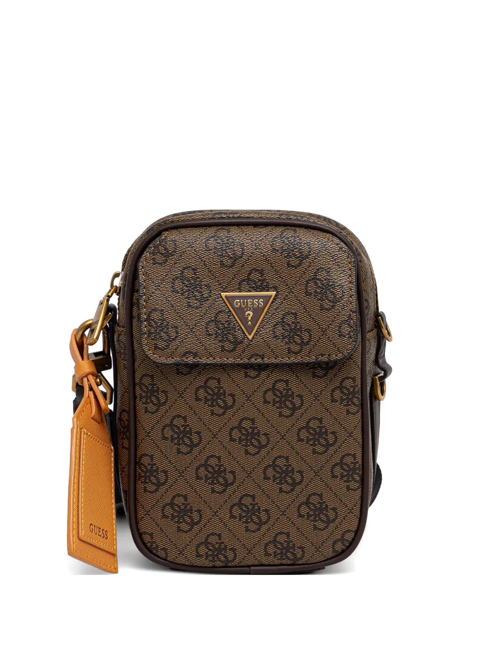 GUESS USA Milano monogram-print logo-plaque cross body bag - Brown