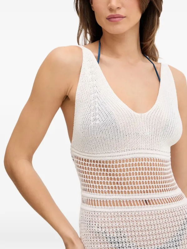 guess white long dress Guess Creta Lace Maxi Dress White