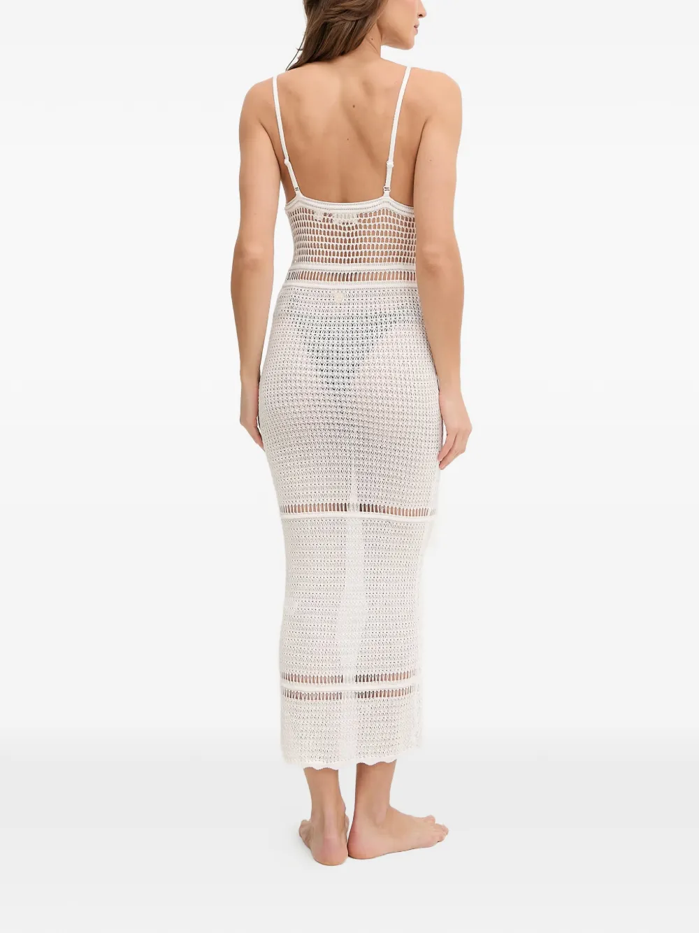 GUESS USA Gehaakte jurk met V-hals Wit
