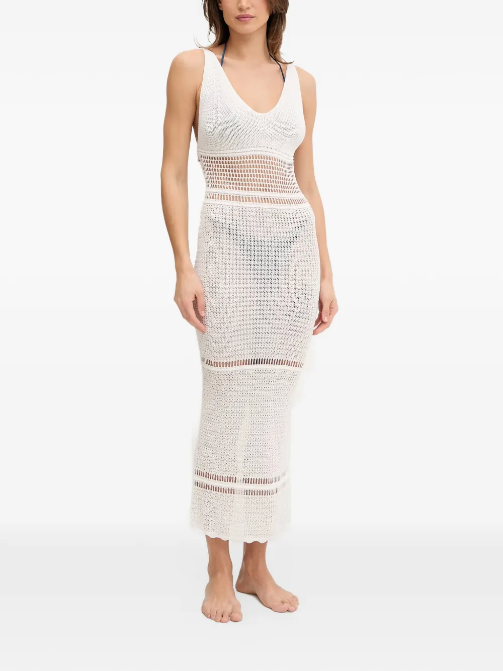 GUESS USA robe courte à col v - Blanc
