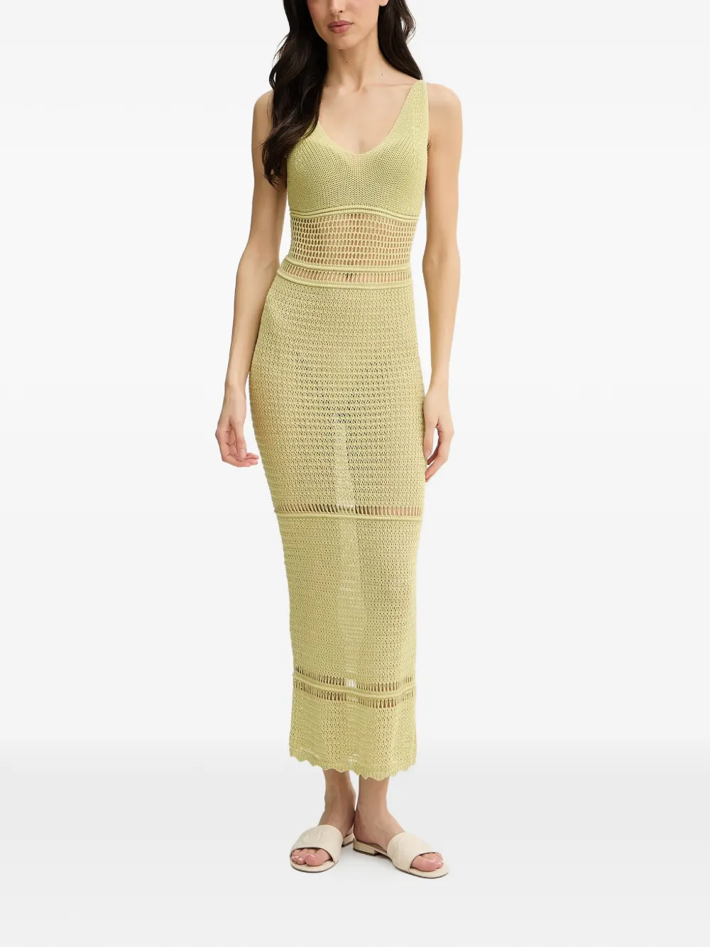 GUESS USA openwork knitted maxi dress - Verde