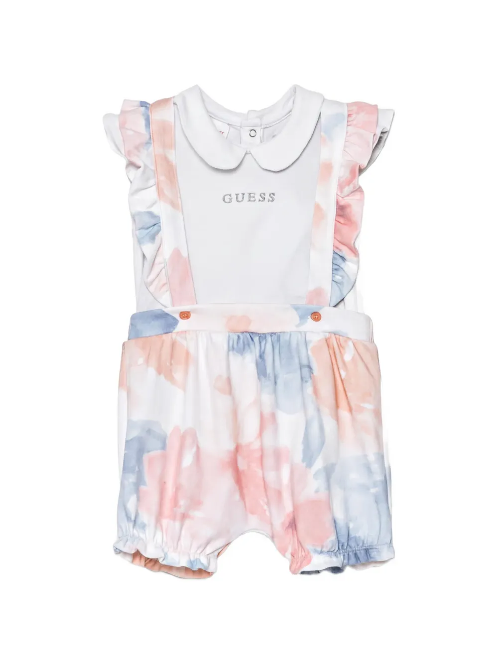 guess kids Tutina a fiori con ruches - Bianco