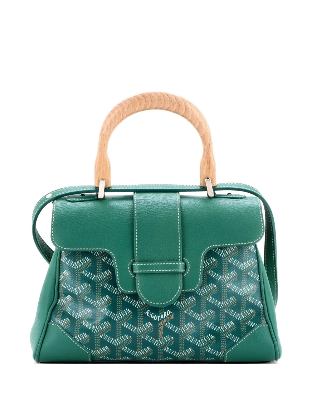 Goyard Pre-Owned Saigon Top Handle Bag Coated Canvas with Leather Mini shoulder bag - Verde