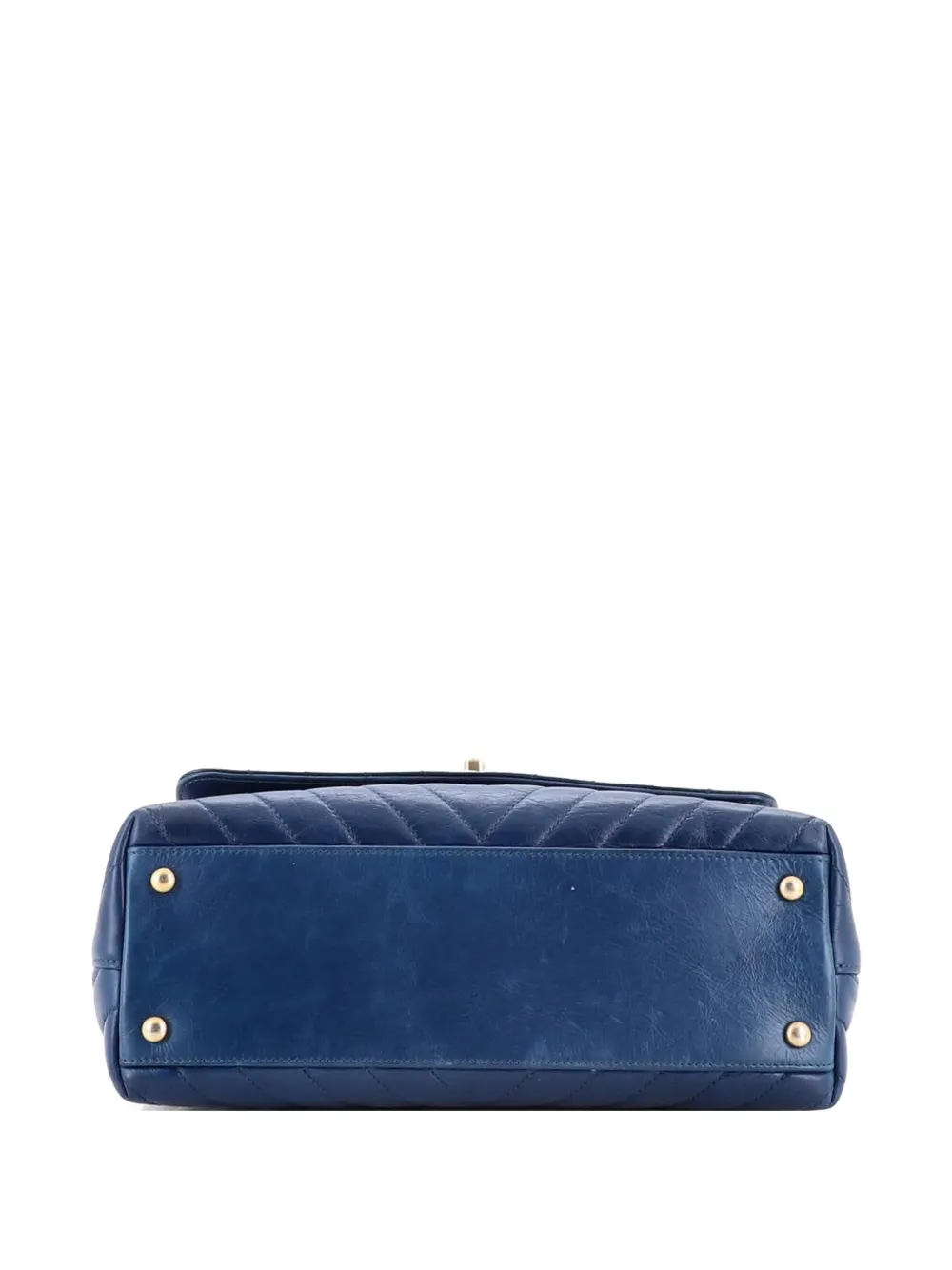 CHANEL Pre-Owned Coco Top Handle Bag Chevron Calfskin Small