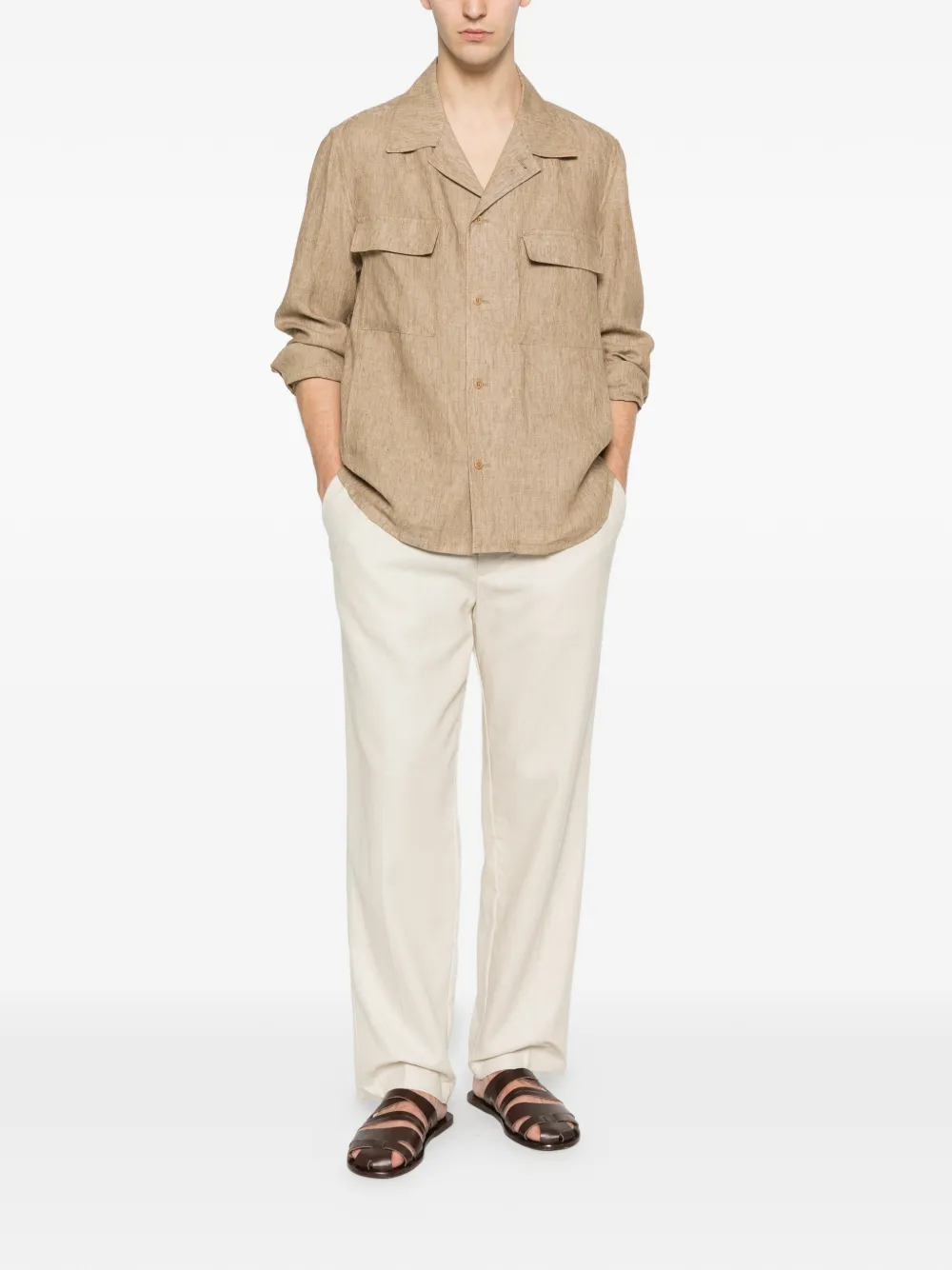 Briglia 1949 Linnen overhemd Beige