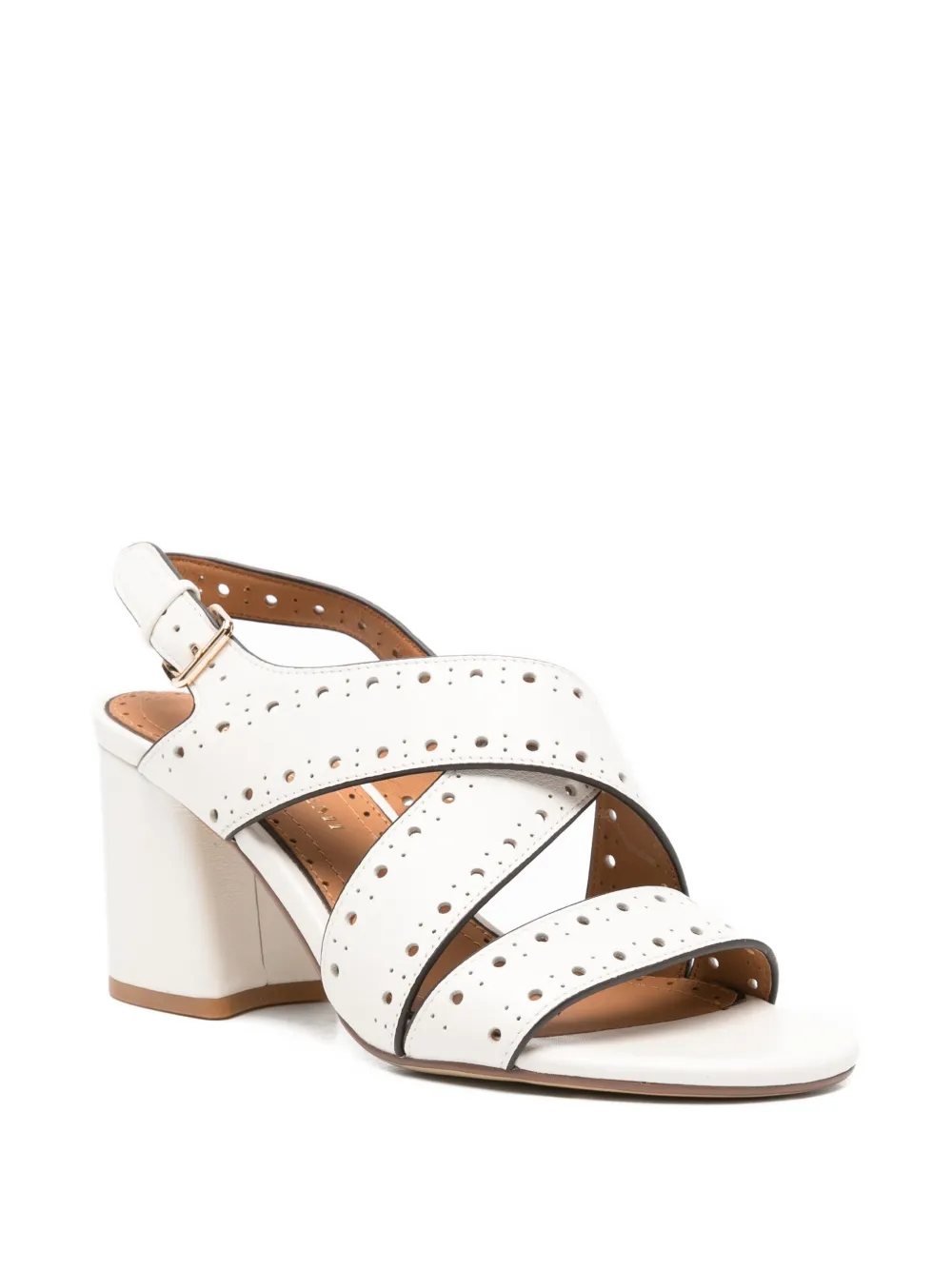 Bruno Premi perforated-strap sandals Wit