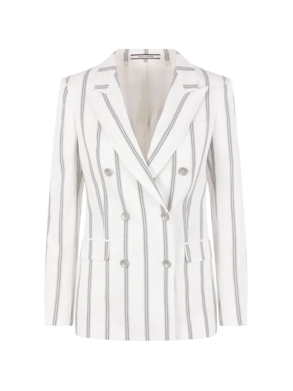 Tagliatore stripe-pattern double-breasted jacket - Bianco