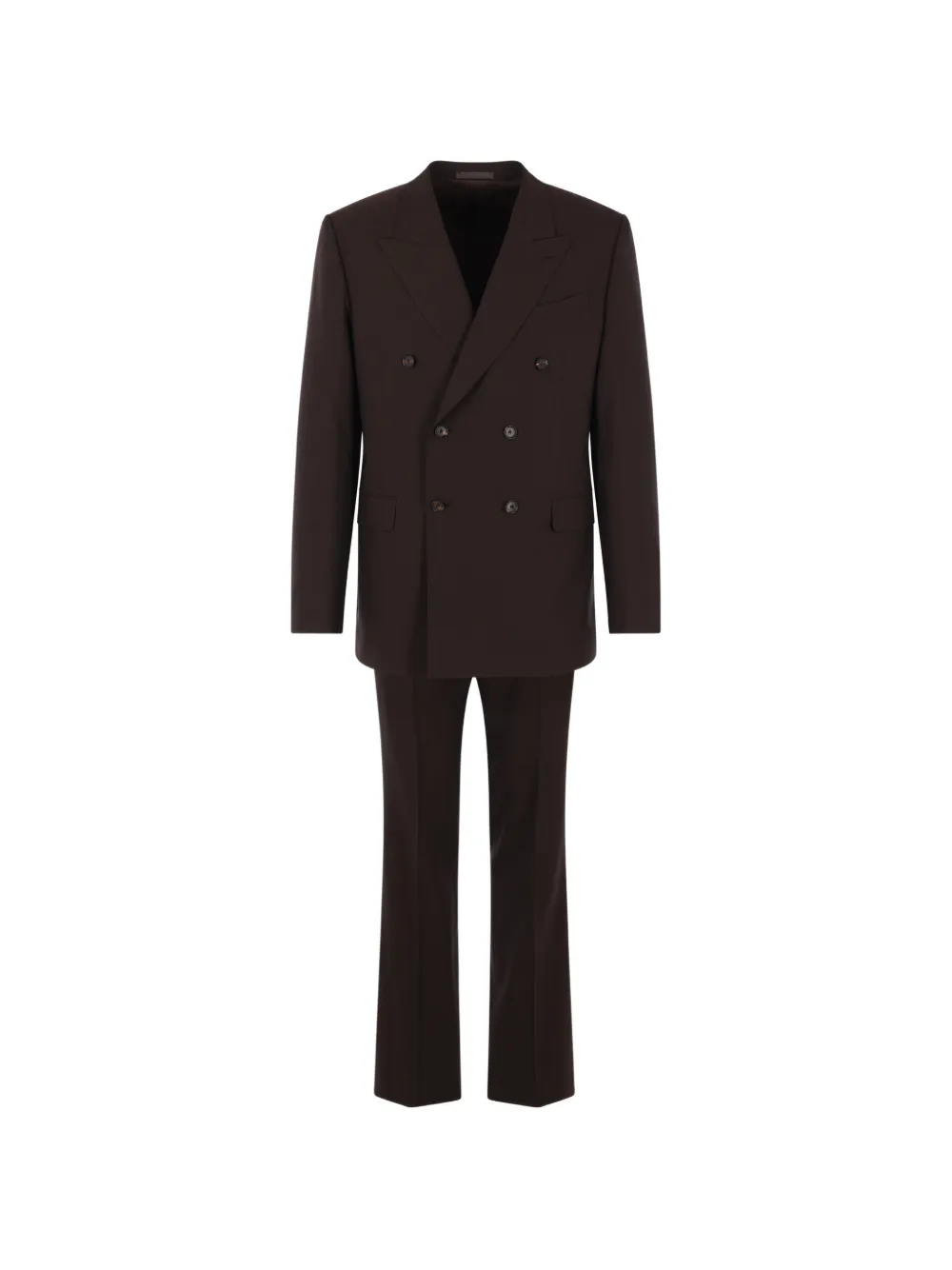 Caruso double-breasted suit - Marrone