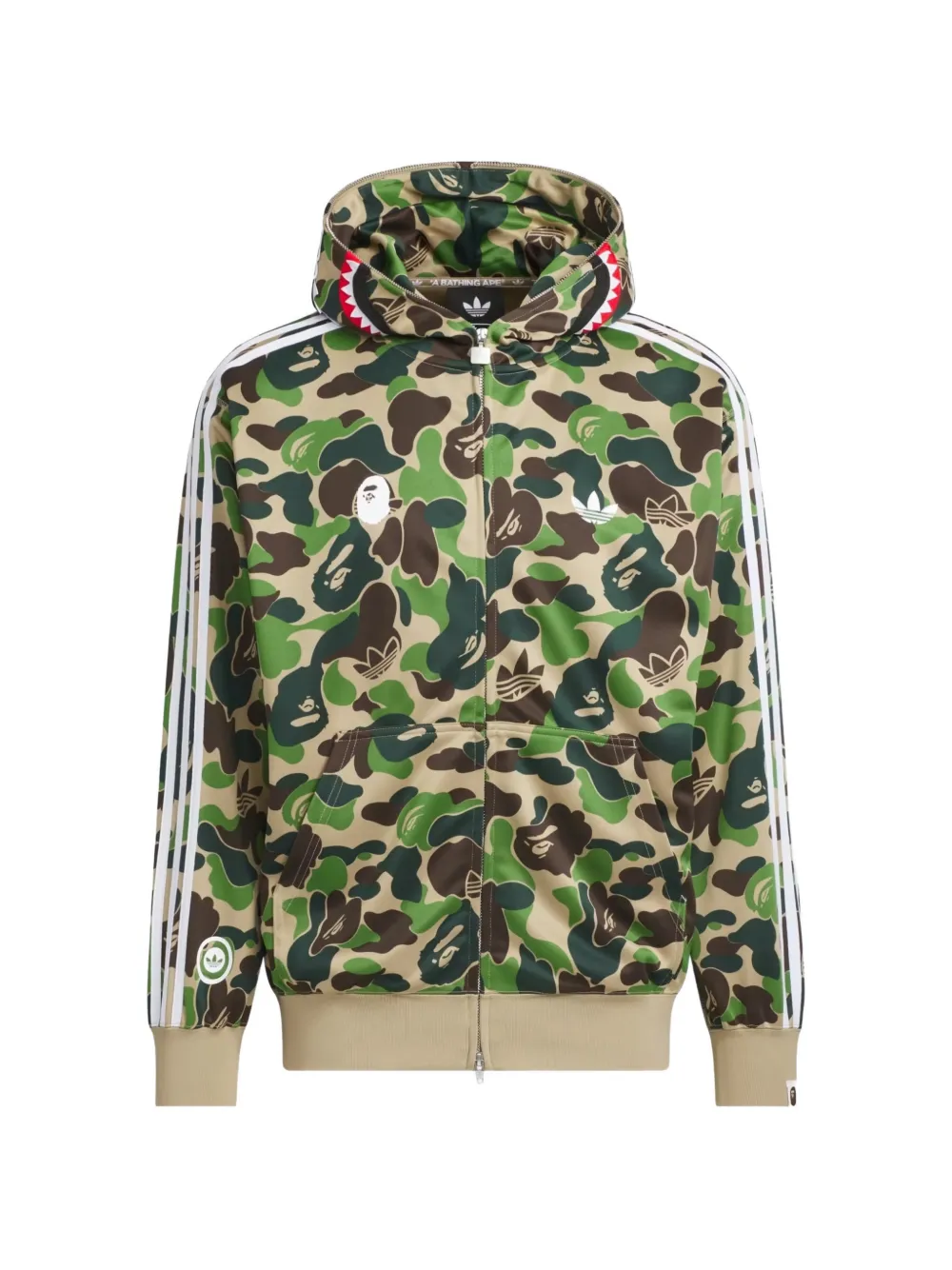 adidas x BAPE Felpa Shark con stampa camouflage - Verde