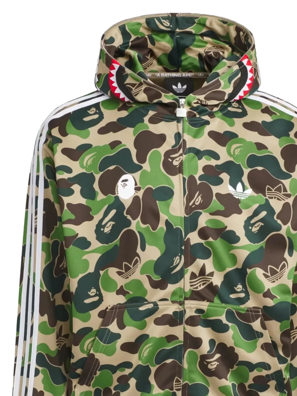 adidas x BAPE Shark hoodie met camouflage-print Groen