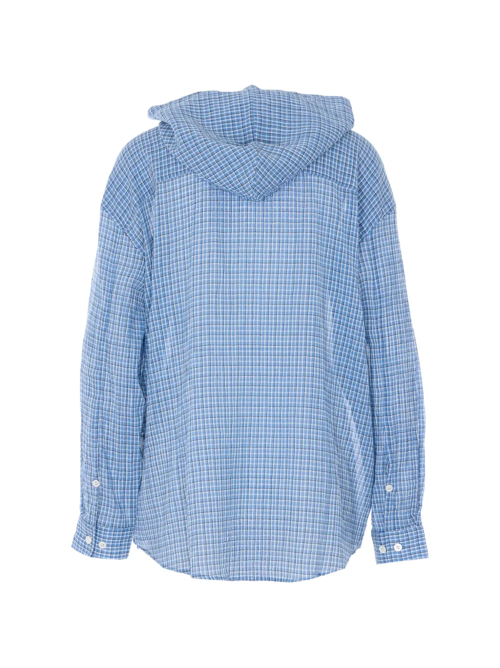  Dunst Hooded Checked-pattern Shirt - Blue 