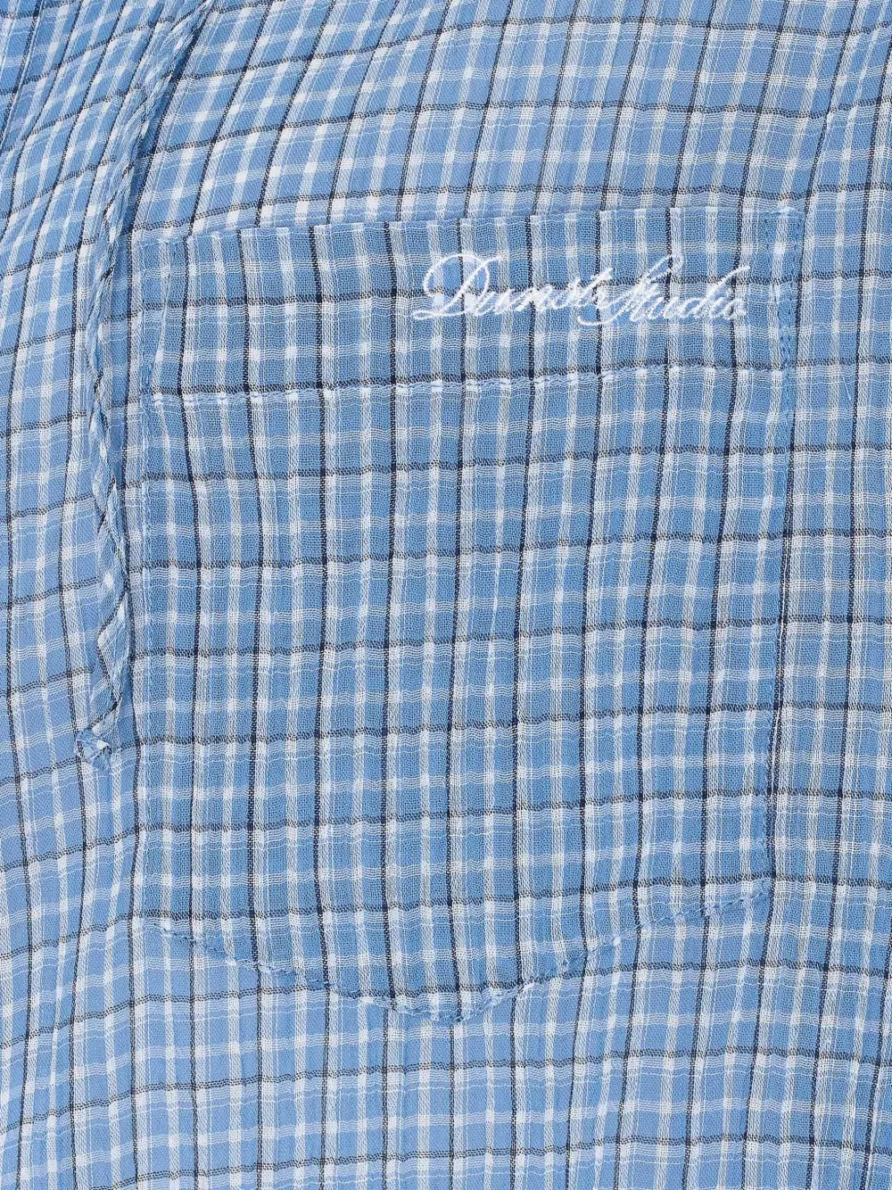  Dunst Hooded Checked-pattern Shirt - Blue 