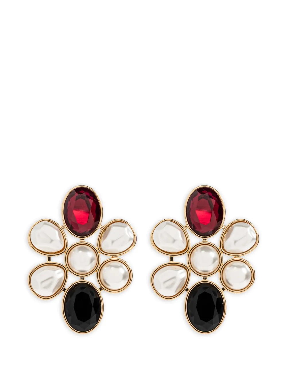 Self-Portrait faux-pearl earrings - Gold