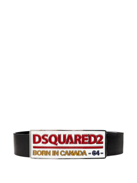 DSQUARED2 logo-plaque leather belt 