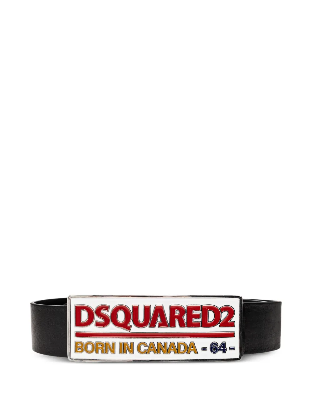 DSQUARED2 logo-plaque leather belt - Nero