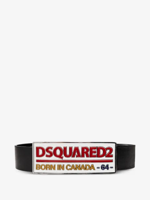 DSQUARED2 cinturón de piel con placa del logo