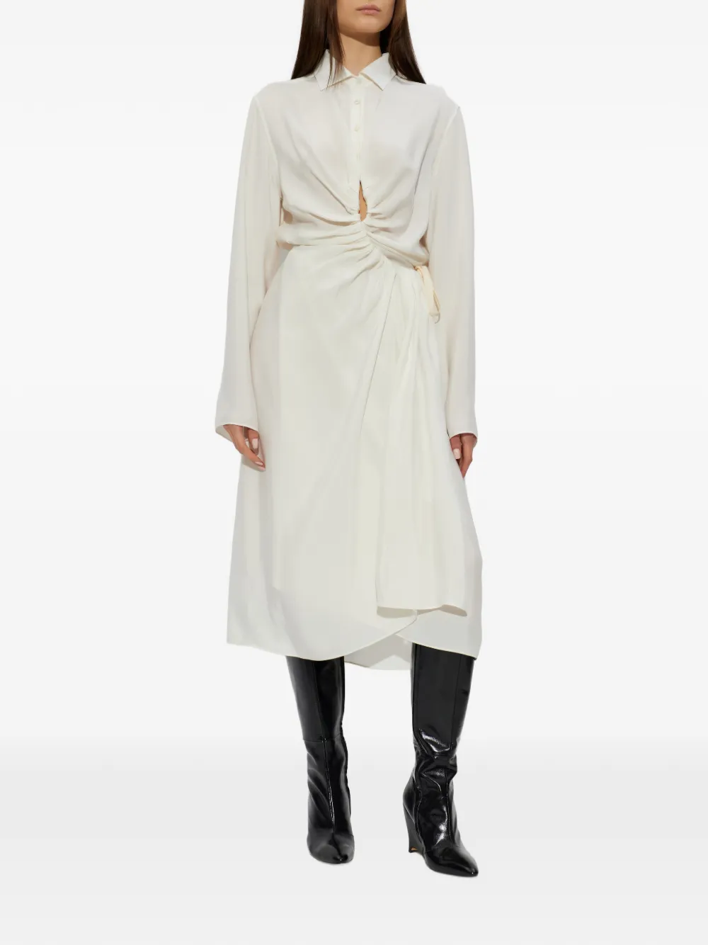 Maison Margiela Gedrapeerde blousejurk Wit