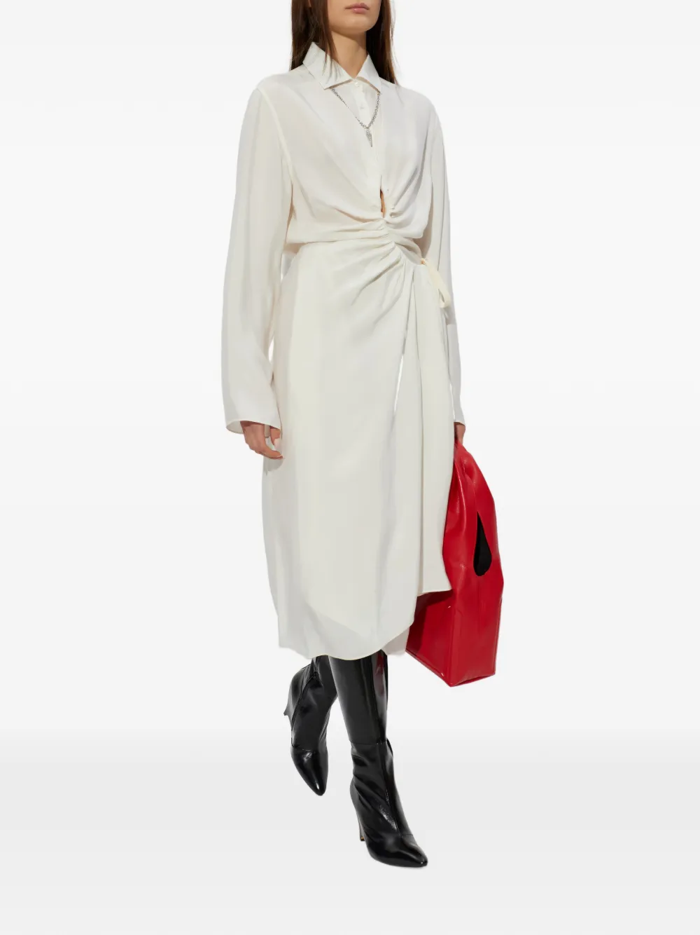 Maison Margiela Gedrapeerde blousejurk Wit