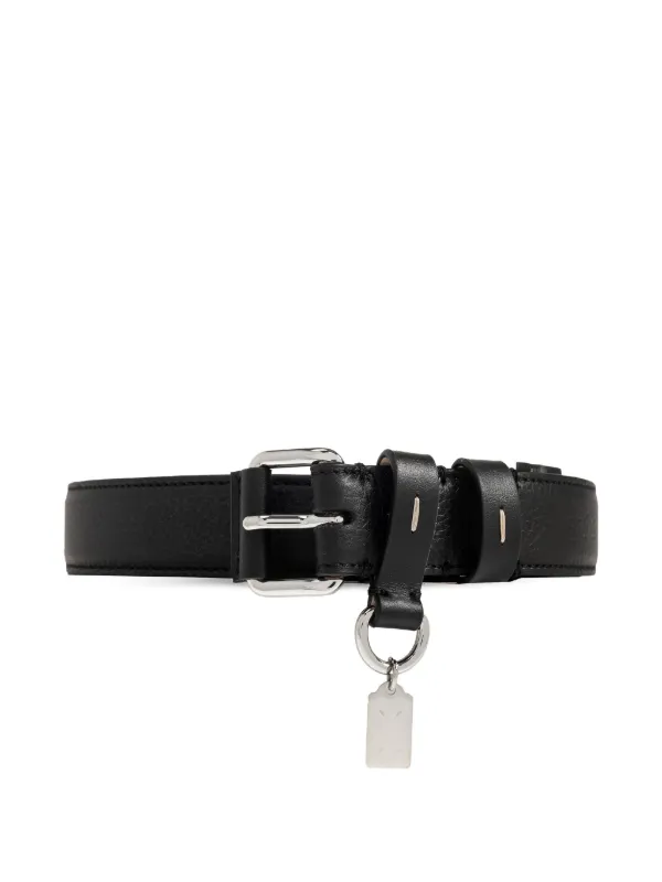 マルジェラ　バックル　ベルト Maison Margiela ロゴ バックル レザーベルト | ブラック | FARFETCH JP