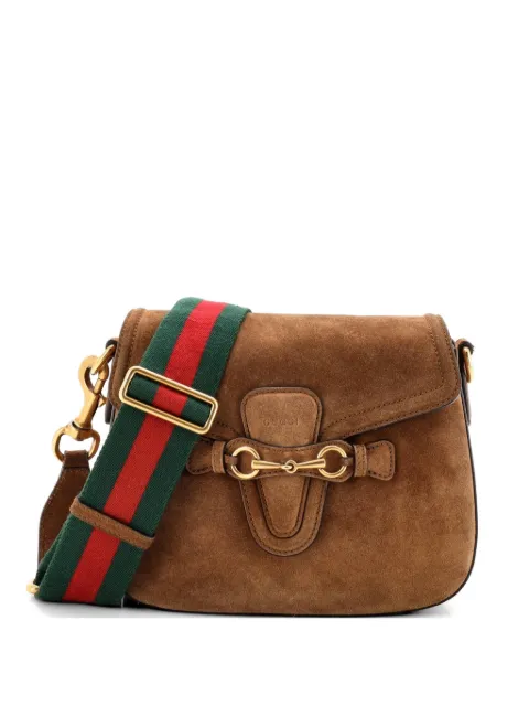 Gucci Pre-Owned Lady Web Shoulder Bag Suede Medium crossbody bag