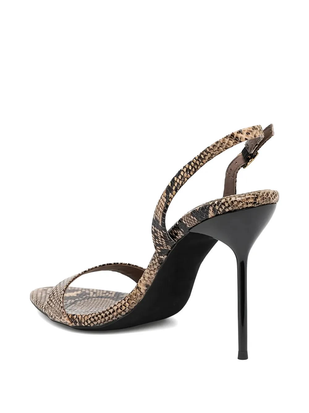 Jeffrey Campbell Sandalen met slangenprint en hak Beige