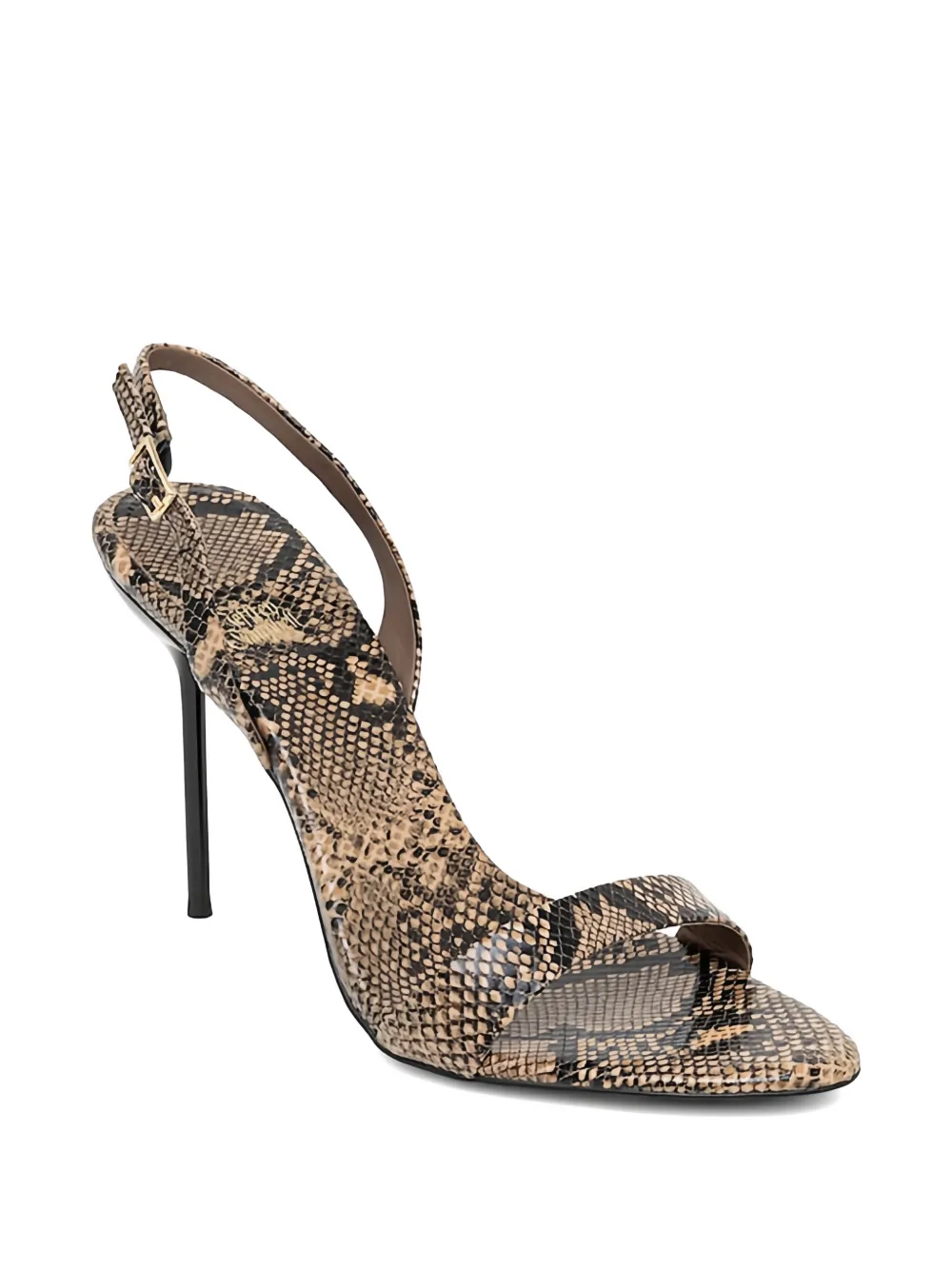Jeffrey Campbell Sandalen met slangenprint en hak Beige
