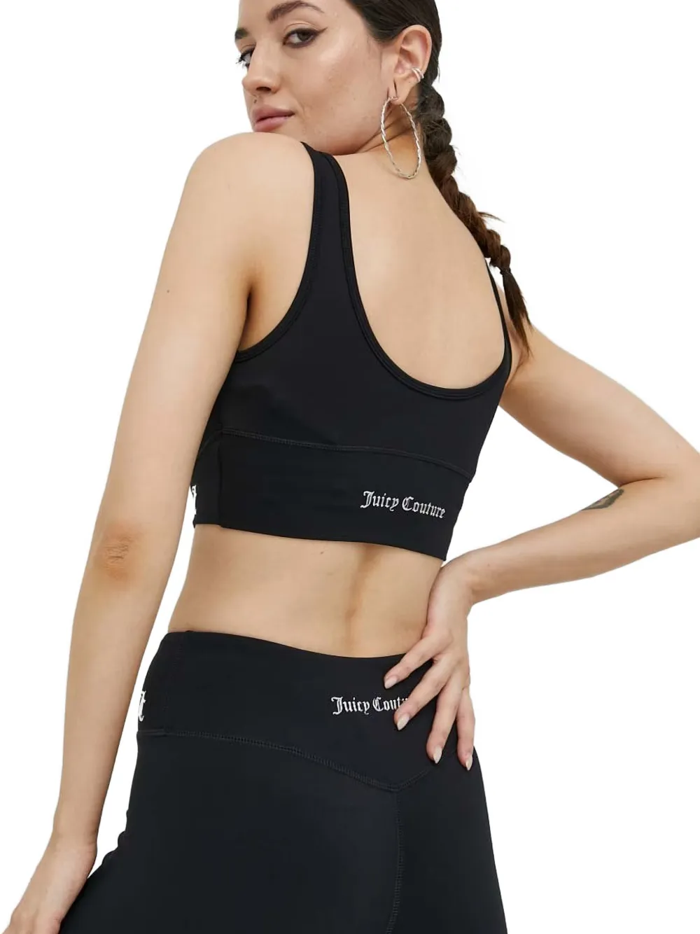 Juicy Couture Lazlo logo-plaque sports bra Zwart