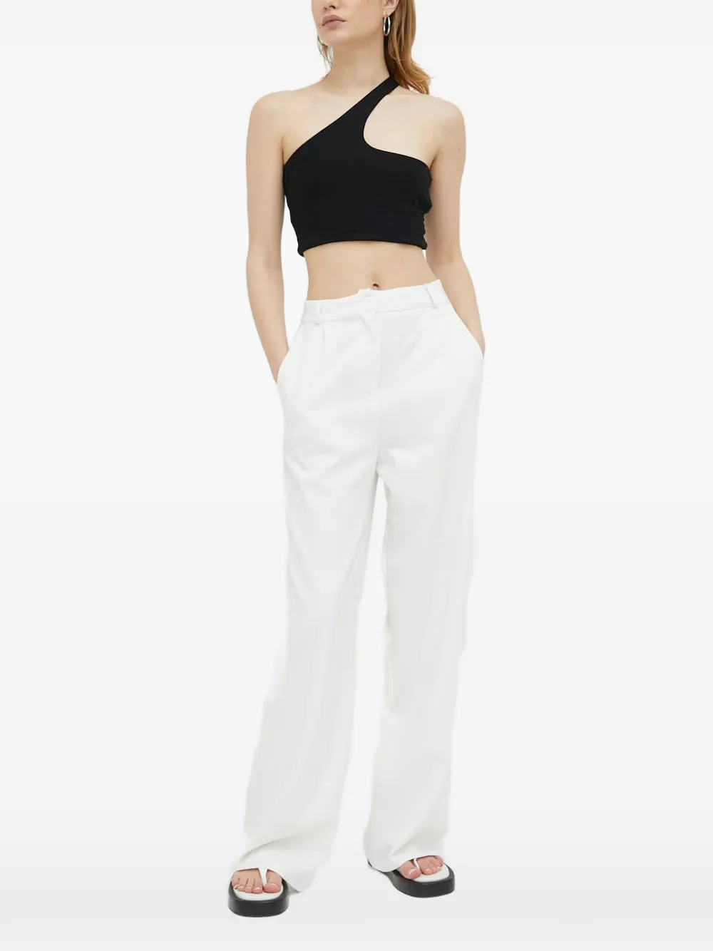 HERSKIND haut crop à une épaule - Noir HERSKIND haut crop à une épaule - Noir