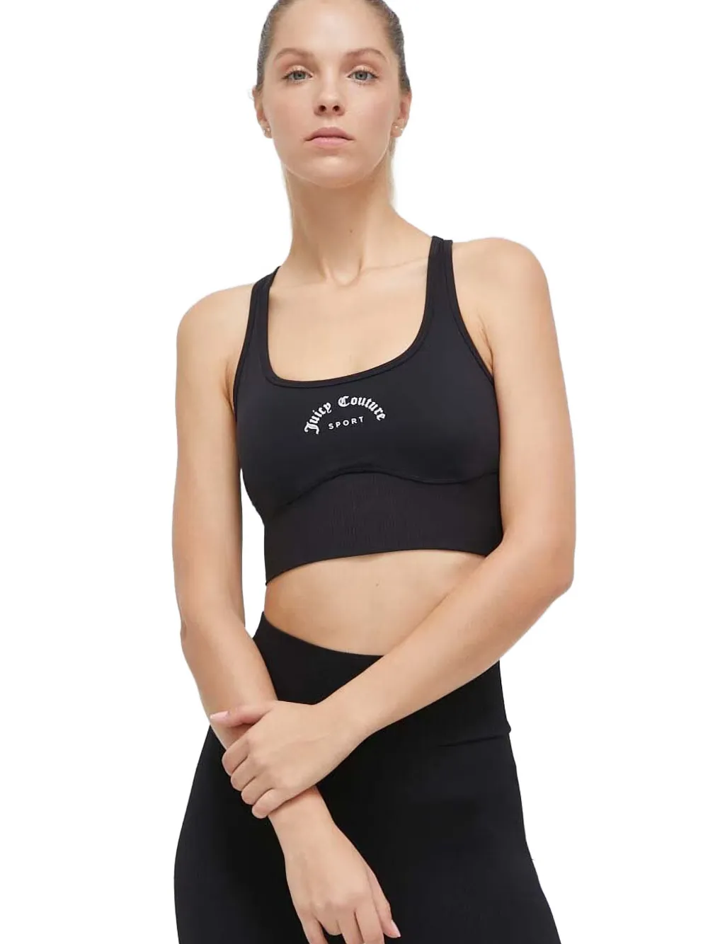 Juicy Couture Wendy logo-print sports bra Zwart