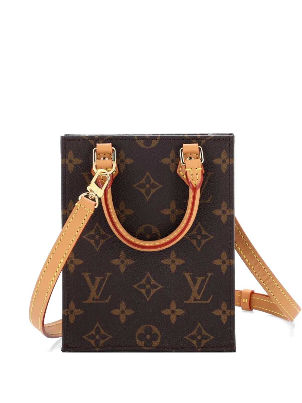 Louis Vuitton Pre-Owned Petit Sac Plat Bag Monogram Canvas crossbody bag - Marrone