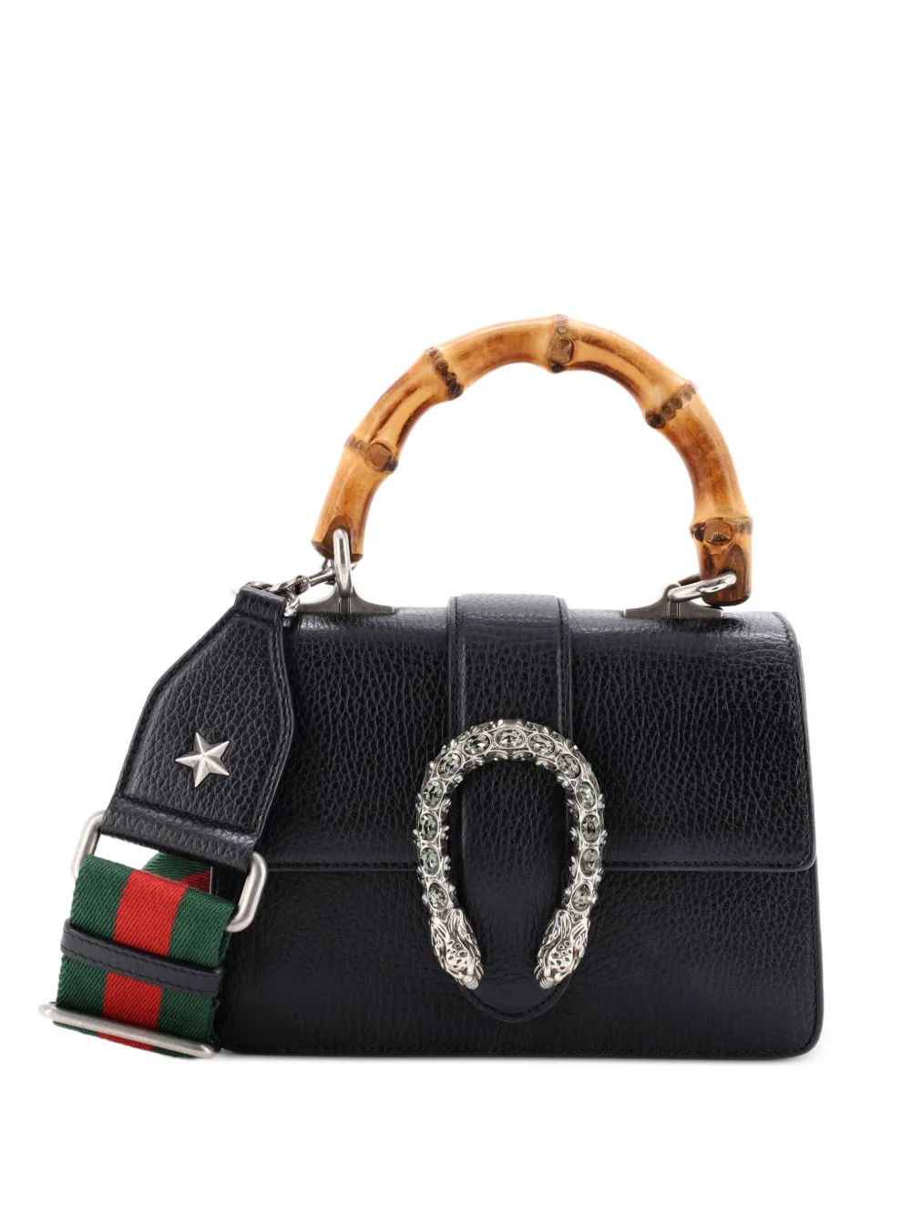 Gucci Pre-Owned Dionysus Bamboo Top Handle Bag Leather Mini satchel - Nero